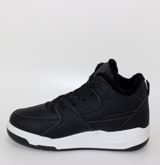 Купити Зимові молодіжні чорні кросівки на хутрі (Недорого) 5